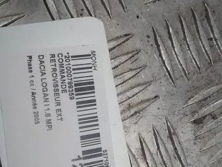 Commande de rétroviseur - DACIA LOGAN 1 PHASE 1 - 52710901126105